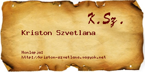Kriston Szvetlana névjegykártya